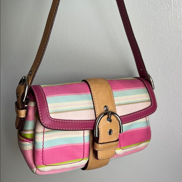 Coach Vintage Soho Stripped Shoulder Bag - Picture 1 of 17